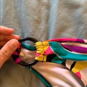 colorful bikini bottoms with black circle rings